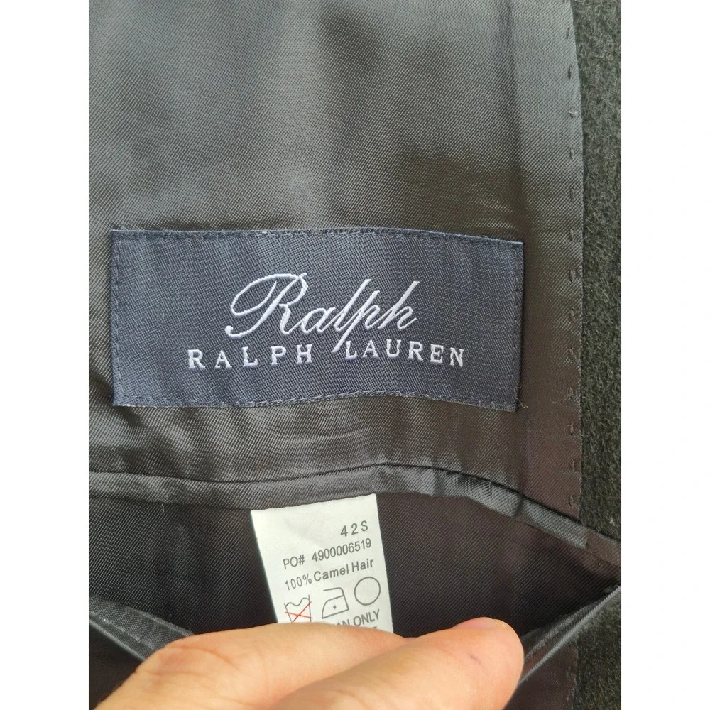 Ralph‎ Lauren Loro Piana Camel Hair Blazer Mens 42S Charcoal Black Sport Coat